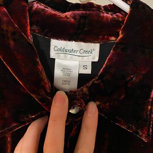 Coldwater Creek crushed velvet vintage blouse - Picture 4 of 4